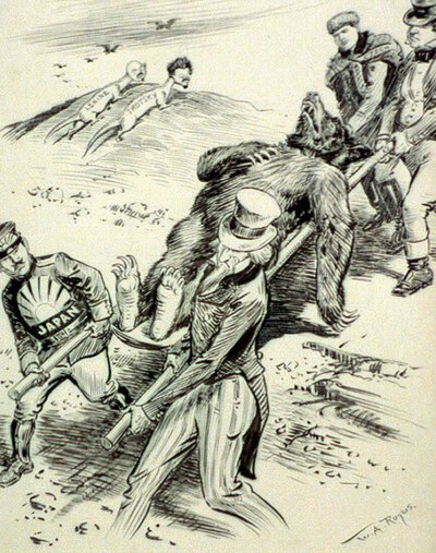 A Hospital Case, Anti-Communist Cartoon, Published During the Red Scare, 1918 by William Allen after Rogers